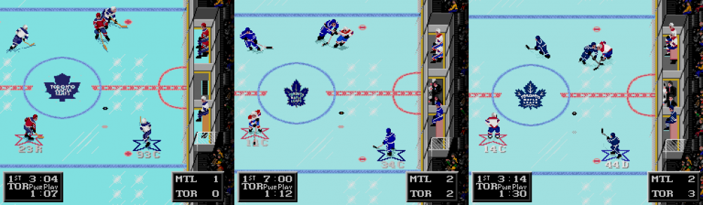 NHL 94 - Screenshots - 9. Centre Ice, Scorekeepers, Player Selectors - Comp -4x.png